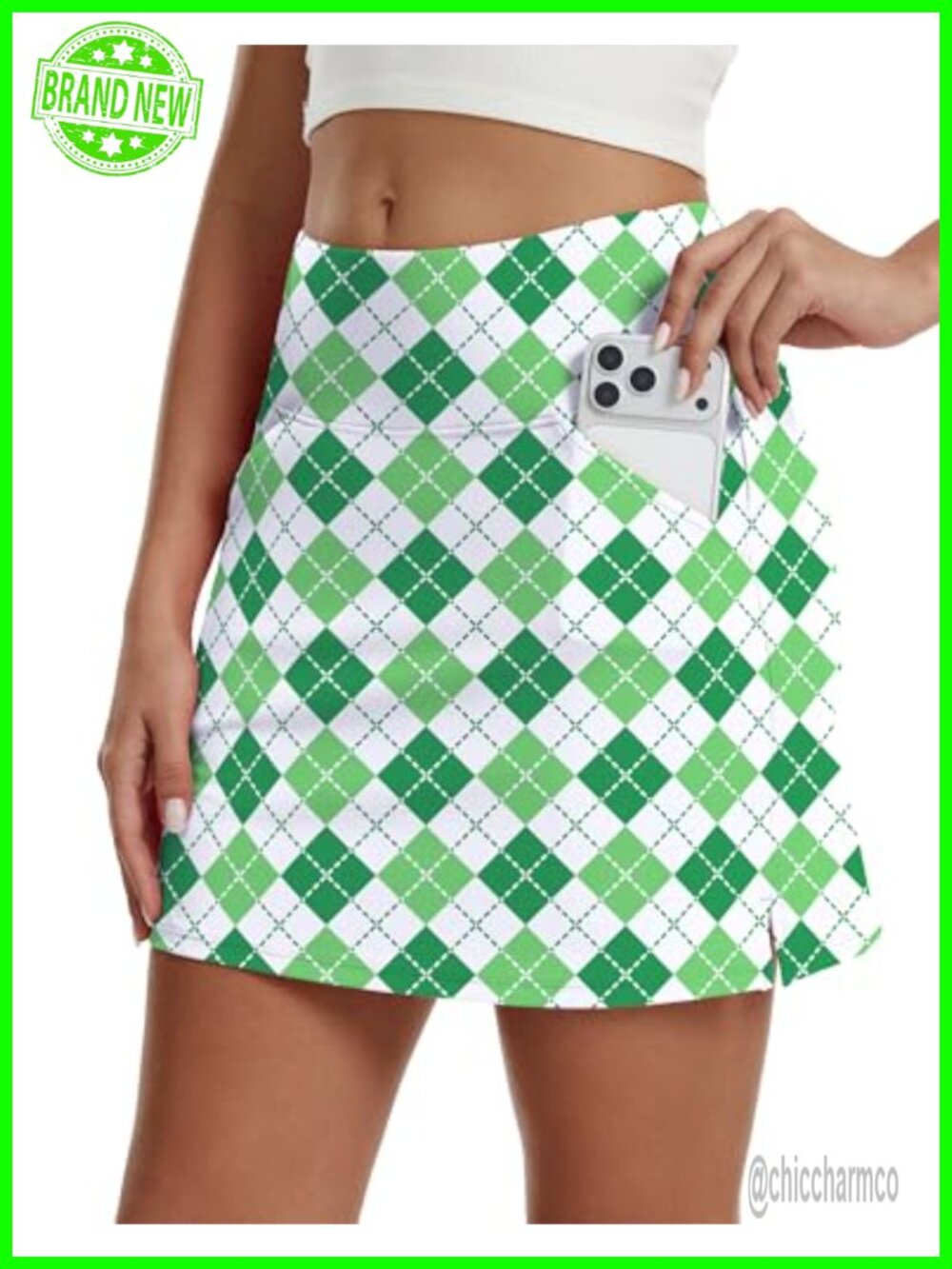 Women's 17" Golf Skort with 4 Pockets Built-in Shorts High Waist
